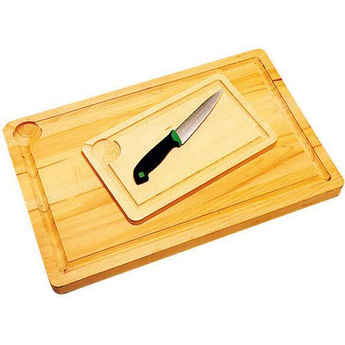Planche à Découpe En Hêtre Avec Rigole - 35x21x2 Cm