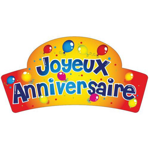 Décor Joyeux Anniversaire En Pain Azyme - 90x47 Mm