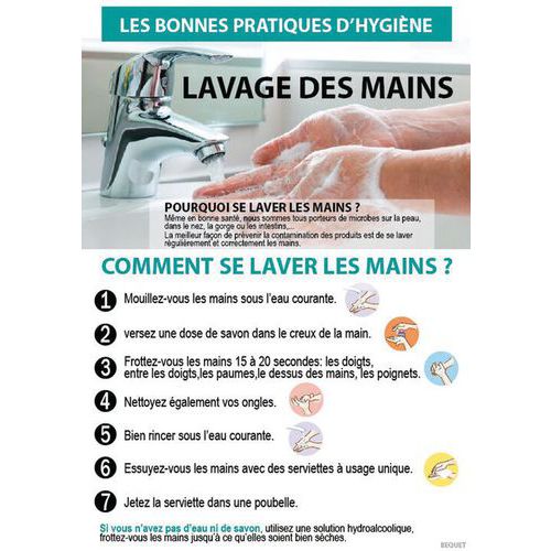 Affiche Lavage Des Mains - 21 X30 Cm