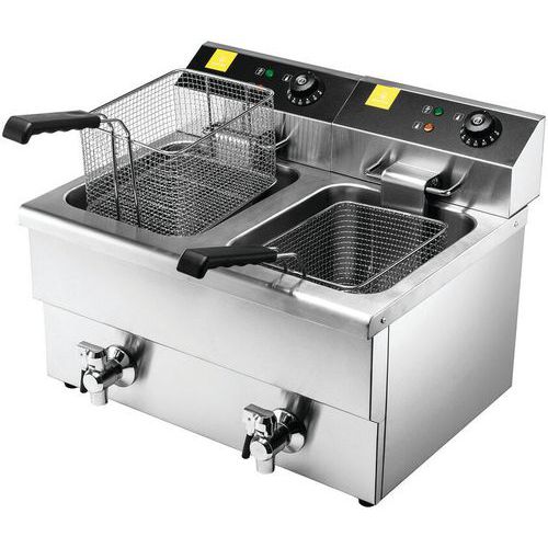 Friteuse Ã‰lectrique à 2 Cuves Embouties - 2 X 8 L