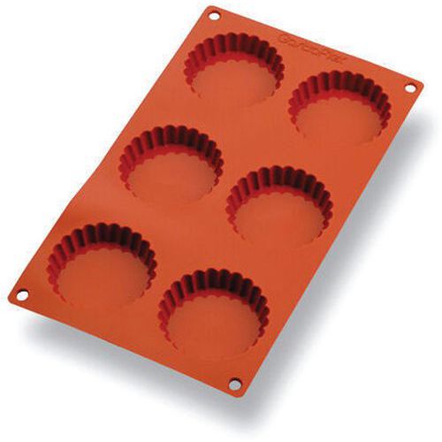 Plaque De 6 Tartelettes Cannelées En Silicone Gastroflex