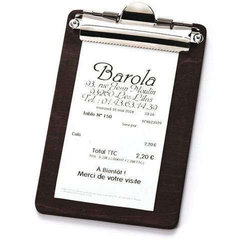 Porte-addition En Bois Avec Pince Métallique - 185x115 Mm