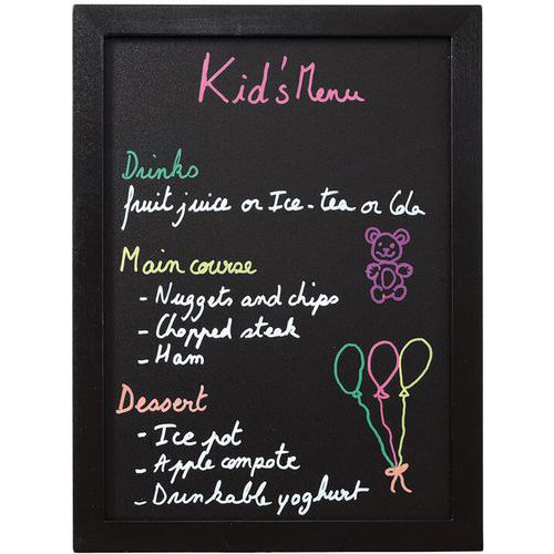 Ardoise Murale Woody - Noir - 80x60 Cm