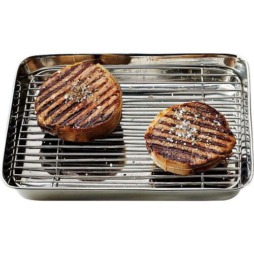 Mini-plat Japonais Avec Grille 24x19 Cm En Acier Inoxydable