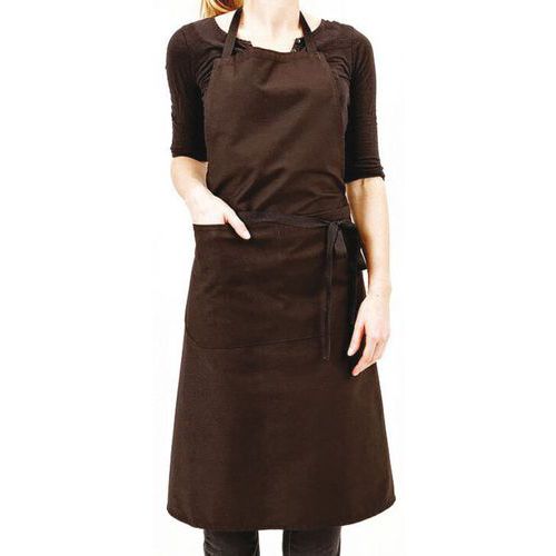 Tablier Valet Avec Bavette Avec Poche - 102x95 Cm - Noir