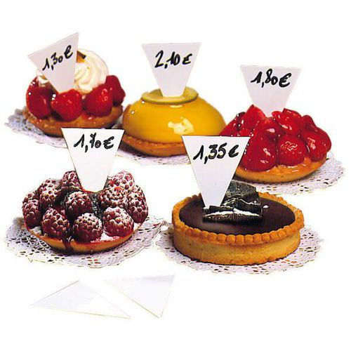 Étiquette Triangle Blanc - Lot De 100 - 45x6 Cm