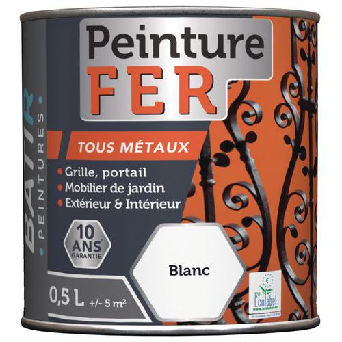 Peinture Fer Taux Métaux Ecolabel Aquarel - 05l Blanc