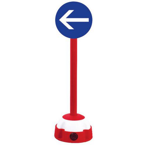 Poteau Rouge 0.80m Sur Balise +disque 300mm S Ens Obligatoir