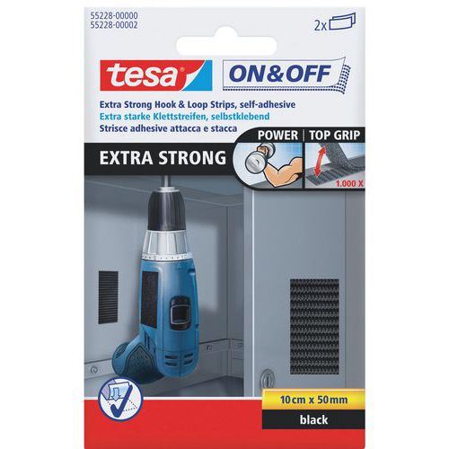 Tesa - 2 Adhésif ON&OFF - Bande extra-forte