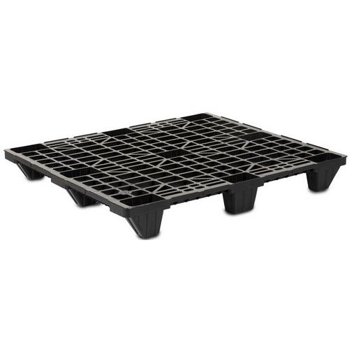 Palette noire emboîtable recyclée 1000x1200x140mm - 100% Recyclée et Recyclable - Charge 1800kg Statique