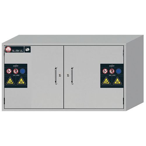 Asecos - Armoire de sécurité SL-CLASSIC-UB Gris - 4 étagères coulissantes - Pour acides et bases - 1100x570x600mm