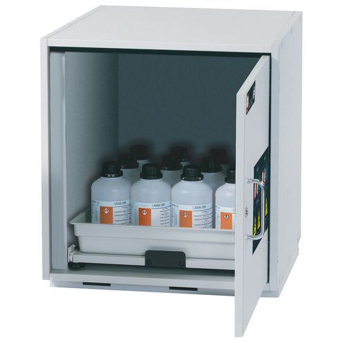 Asecos - Armoire SL-CLASSIC-UB Gris - 1 étagère coulissante - Pour acides et bases - Serrure à cylindre