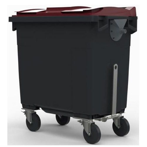 Conteneur 770l Couvercle Rouge Timon D'attelag E+renford Fon