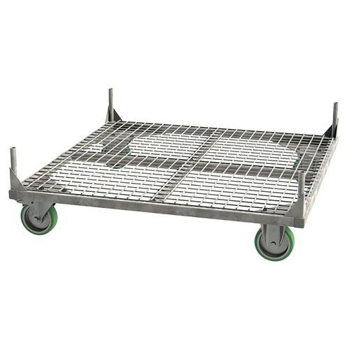 Sameto Technifil - Support Big Bag Mobile sur Base Roulante Grillagée - Galvanisé - Charge 500 kg - 1240x1240 mm