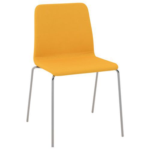 Chaise Celte 4 Pieds Chromés Tissu Classé Non Feu Safran