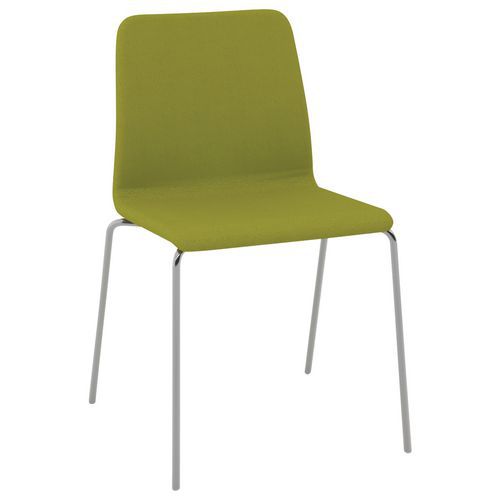 Chaise Celte 4 Pieds Chromés Tissu Classé Non Feu Vert