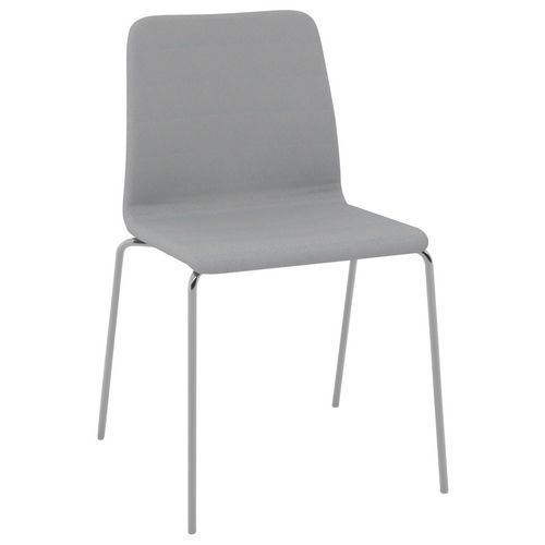 Chaise Celte 4 Pieds Chromés Tissu Classé Non Feu Gris Clair