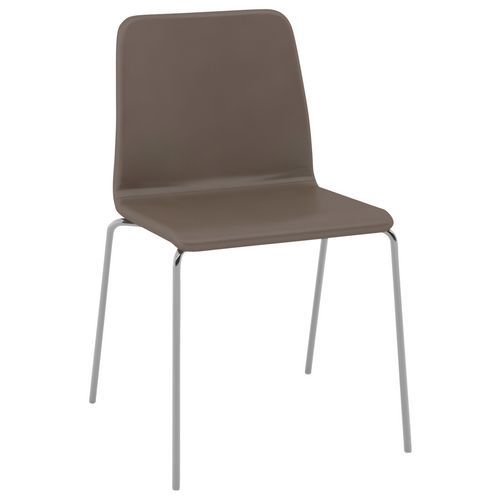 Chaise Celte 4 Pieds Chromés Enduit Pvc Classé Non Feu Taupe