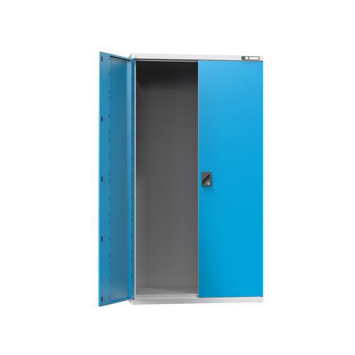 Armoire d'atelier en métal - 195x104x62.5 cm Gris/Bleu - Charge 600kg - Acier Robuste