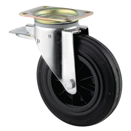 Roulette Pivotante à Platine Force : 205 Diamètre 310 Mm