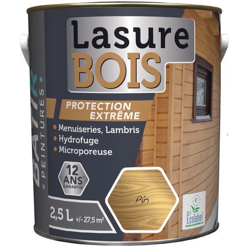 Lasure bois - 0,75 et 2,5 L - Batir Lasure bois - 0,75 et 2,5 L - Batir