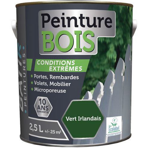 Peinture Bois Ecolabel Batir - 25l Vert Irlandais