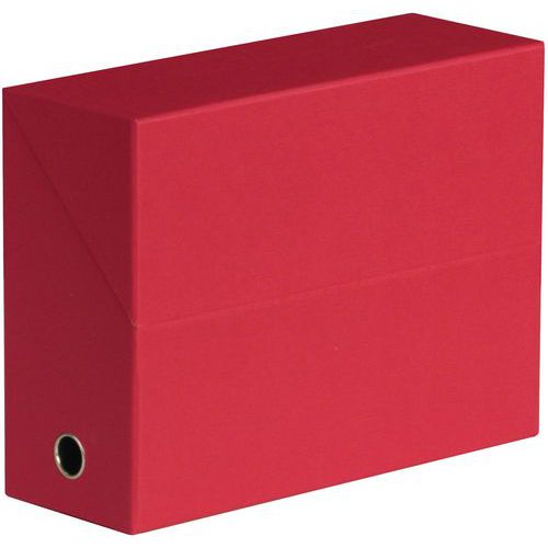 Boîte De Classement Carton - Dos Largeur 12 Cm - Rouge