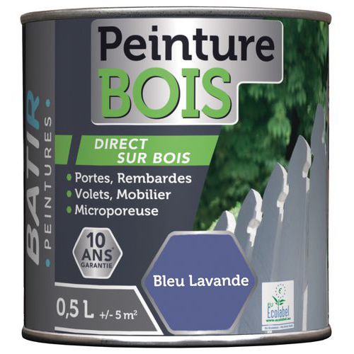 Peinture Bois Ecolabel Batir - 05l Bleu Lavande