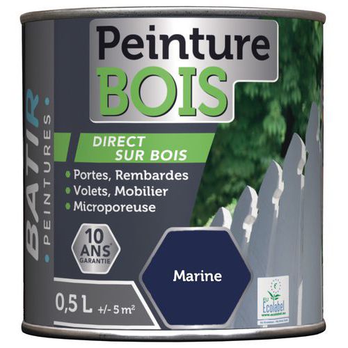 Peinture Bois Ecolabel Batir - 05l Marine