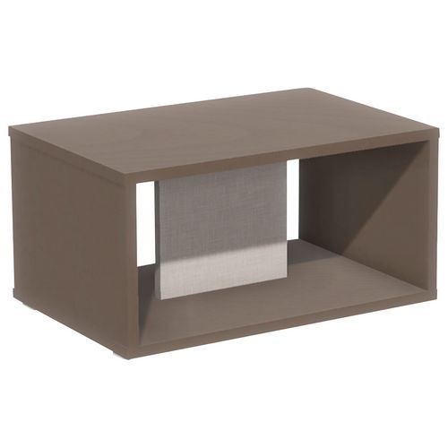 Table Basse Sur Patins Identité Lxhxp: 60x35x40 Argent/brun