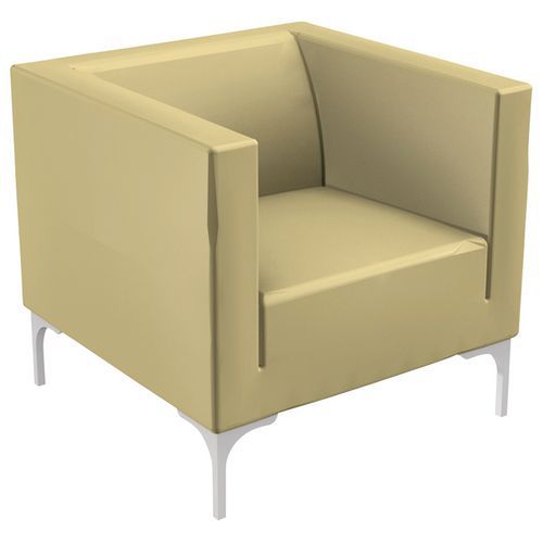 Fauteuil Arte 1 Place Piètement Alu Enduit Pvc Beige