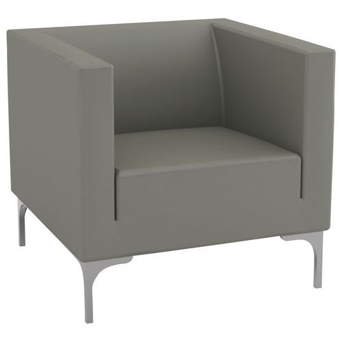 Fauteuil Arte 1 Place Piètement Alu Enduit Pvc Gris