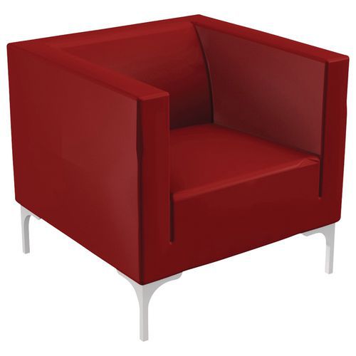 Fauteuil Arte 1 Place Piètement Alu Enduit Pvc Bordeaux
