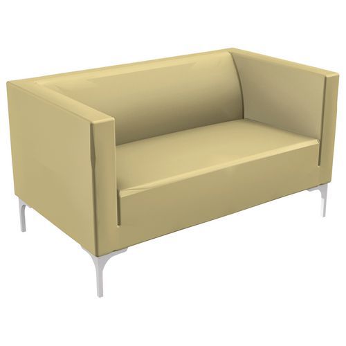 Canapé Arte 2 Places Piètement Alu Enduit Pvc Beige