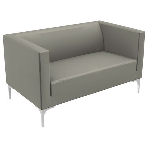 Canapé Arte 2 Places Piètement Alu Enduit Pvc Gris