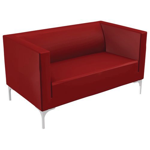Canapé Arte 2 Places Piètement Alu Enduit Pvc Bordeaux
