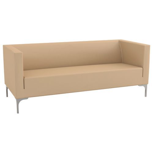 Canapé Arte 3 Places Piètement Alu Enduit Pvc Beige