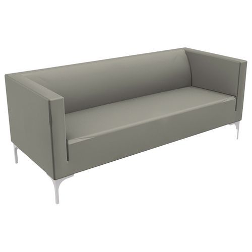 Canapé Arte 3 Places Piètement Alu Enduit Pvc Gris