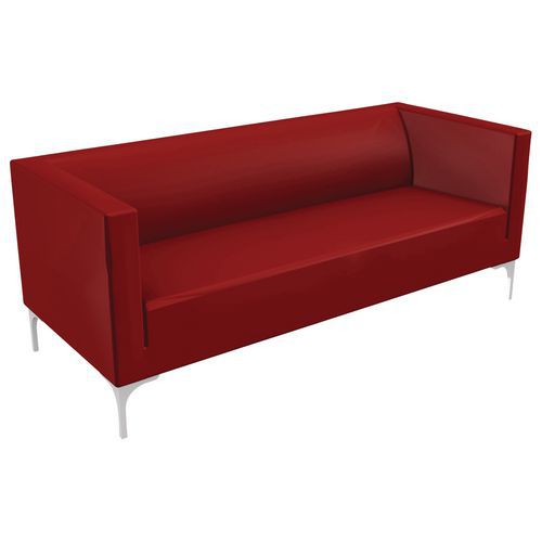 Canapé Arte 3 Places Piètement Alu Enduit Pvc Bordeaux