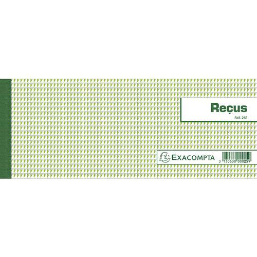 Carnet à Souche Reçus 50 Feuillets Horizontal 105x27cm