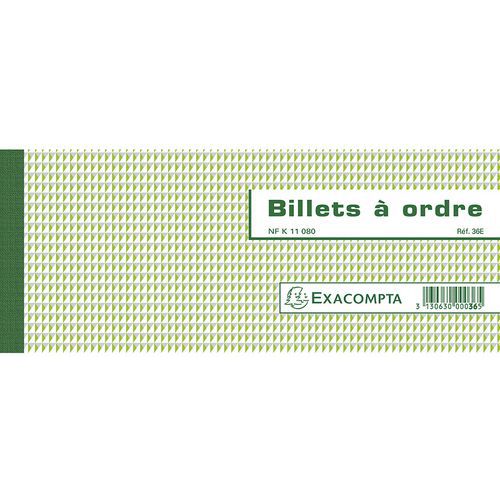 Carnet à Souche Billets à Ordre Nf K 11080 50 Feuil.