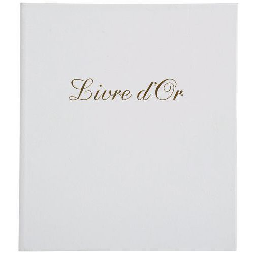 Livre D'or Balacron + Titre 140 Pages Blanches 21x19cm Vertical