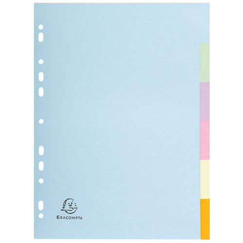 Intercalaires Carte Pastel 170g Forever 6 Positions - A4