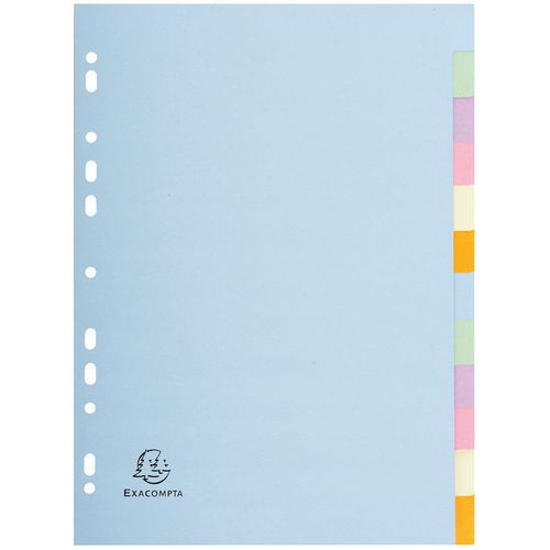 Intercalaires Carte Pastel 170g Forever 12 Positions - A4