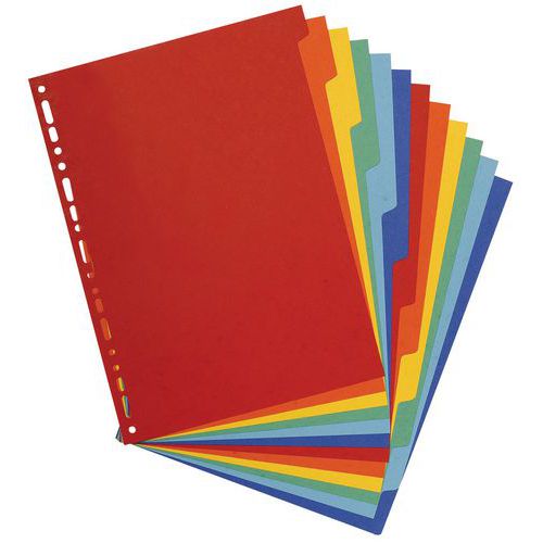 Intercalaires Carte Lustrée 400g 12 Positions - A4 Maxi