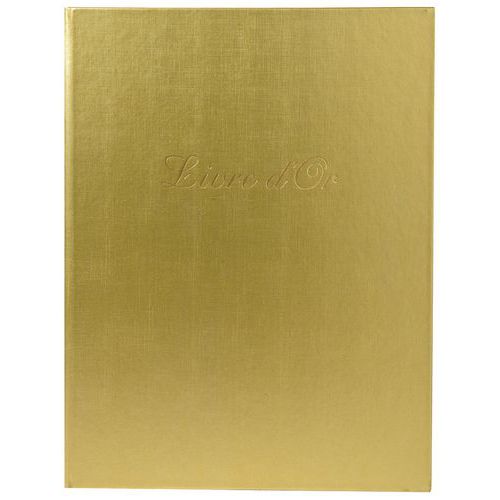 Livre D'or + Titre 100 Pages Blanches 27x22cm Vertical Or