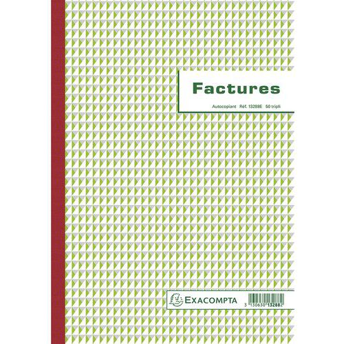 Manifold Factures 297x21cm 50 Feuillets Tripli Autocopiants