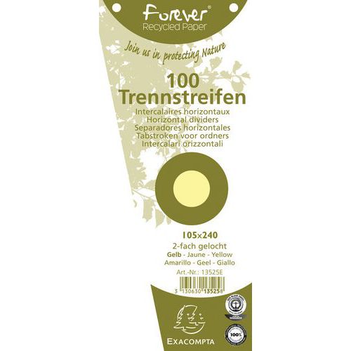 Fiches Intercal. Trapèz. Unies Perf. Forever 105x240mm Jaune