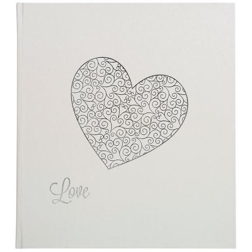 Album Photo Livre 60 Pges Blches 29x32cm Blc + CÅ“ur Argent