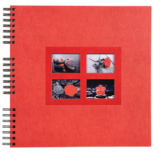 Album Photos à Spirales 60 Pges Noires Passion 32x32cm Rouge